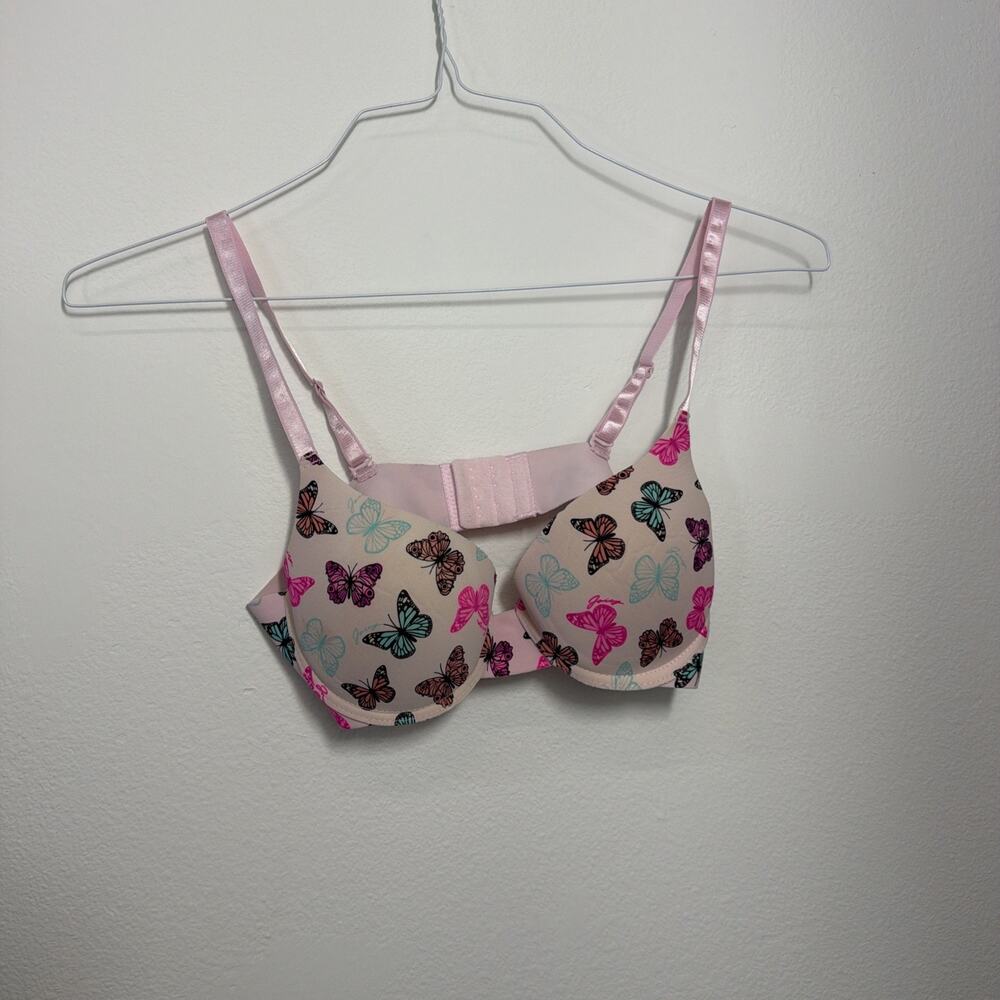 JUICY COUTURE Pink Butterfly Push Up Bra SIZE 34B